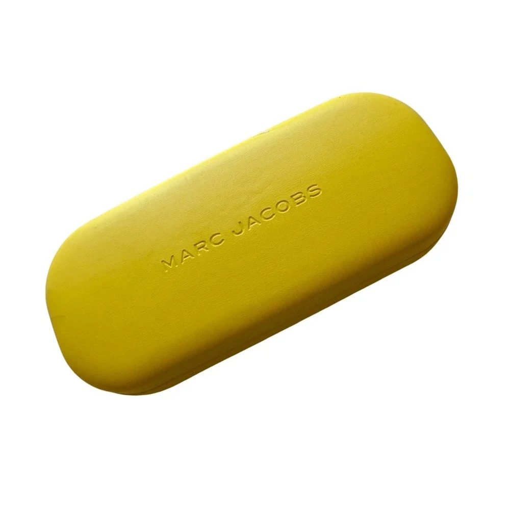 Marc Jacobs Sunglasses Case Women OS Yellow Hard Shell Clamshell With Cloth